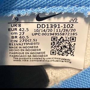 University blue Nike dunk low